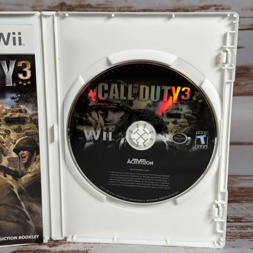 Call of Duty 3 Wii FPS World War II Normandy Used W/Manual